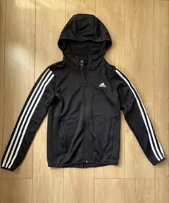 adidas キッズ ジップアップパーカー ブラック 150