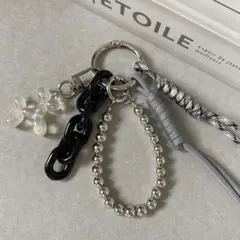 じゃらじゃらキーホルダー バッグチャーム パラコード 韓国 シルバー 犬