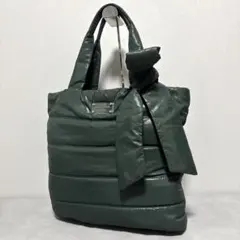 美品✨kate spade トートバッグ ナイロン グリーン リボン 豹柄