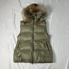 【デュベティカダウン ベスト ラクーンファー】40号 カーキ y2k