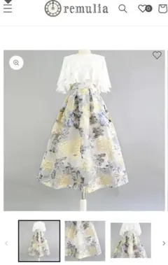 刺繍　花柄　スカート