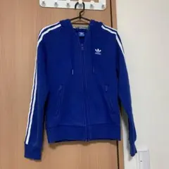 アディダス オリジナル フルジップパーカー 青 レディースL