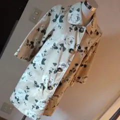 花柄コート 七分コート レトロ スプリングコート