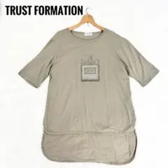 TRUST FORMATION 半袖Tシャツ ベージュ 韓国 ラインストーンXL