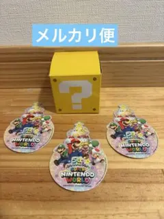 USJ スーパーニンテンドーワールド 5周年 ステッカー 3枚セット＋おまけの箱