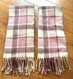 EAST Boy チェック柄マフラー ピンク系 2個セット