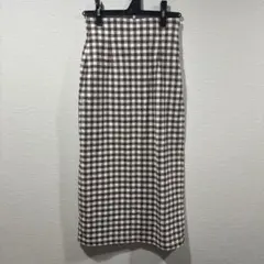 GU チェック柄タイトロングスカート