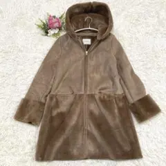 【M】美品 Andemiu アンデミュウ ボリュームムートンキリカエコート