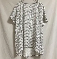 HIROKO KOSHINO 鳥　プリント　半袖　カットソー　ブラウス　40 白のサムネイル