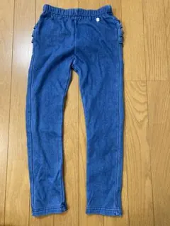 プティマインpetit main デニム風フリルレギンスパンツ　120センチ