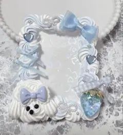 ホイップデコ硬質トレカケースB8水色白ミックス ホイップアニマル犬TC-539