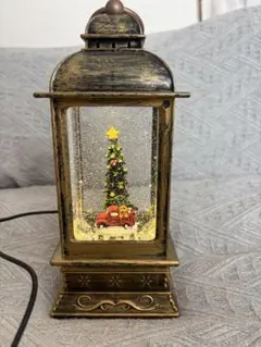 【美品】クリスマス スノーイングライト ランタン スノードーム アンティーク