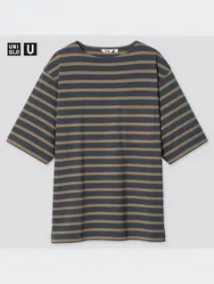 UNIQLO U ボーダーボートネックTシャツ Mサイズ