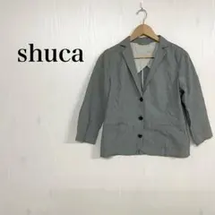 shuca レディース L グレー テーラードジャケット 七分袖 ストレッチのサムネイル