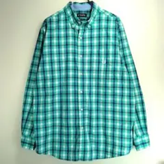 CHAPS 長袖シャツ グリーン チェック柄 ボタンダウン US-L 90s