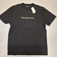 新品タグ付き★アバクロメンズの刺繍ロゴ Tシャツ★ブラック★サイズM