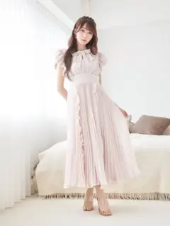 ロゼミューズ Chiffon pleated dress ピンク - メルカリ