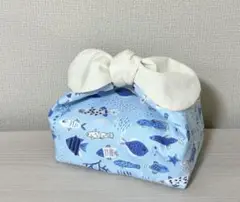 丸いりぼんのお弁当袋　保温・保冷　おさかな　0021