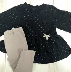 【petit main】ドット長袖、パンツ