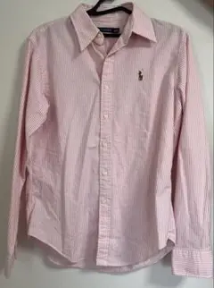 【未使用】RALPH LAUREN クラシックフィットシャツピンク ストライプ