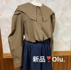 新品❣️Olu.大きな襟 パフスリーブシャツ♡