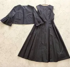 ANAYI アナイ ノーカラー ジャケット ロング ワンピース セットアップ 黒