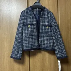 Mila Owen アウター パッチポケット金ボタンショートツイードジャケット