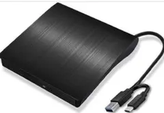 外付け DVDCDドライブ USB3.0Type-C対応 Windows/Mac