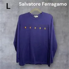 Ferragamo ヴィラ リボン 長袖 ニット セーター Uネック パープルのサムネイル
