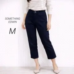 SOMETHING EDWIN クロップドパンツ 黒 M スリム ストレッチ