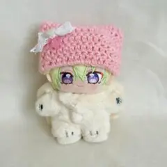 猫耳ニット帽 ぬい服 いつぬい ピンク リボン ハート レース
