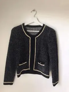 クリアインプレッション　ノーカラージャケット ニットジャケット