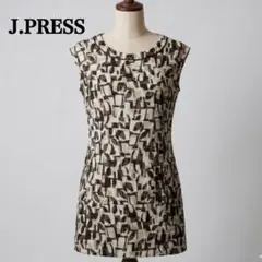 J.PRESS ジェイプレス 幾何学柄 ノースリーブワンピース 9 Mサイズ相当のサムネイル