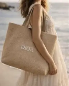 新品未使用 Dior ディオール ビューティ刺繍ストロートートバッグ ノベルティ
