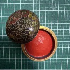 七宝焼　北京印泥入り　朱肉ケース