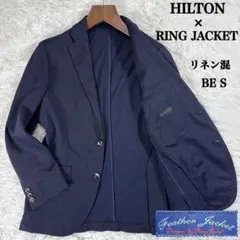 【リネン混】ヒルトン リングヂャケット アンコンジャケット ネイビー BE S