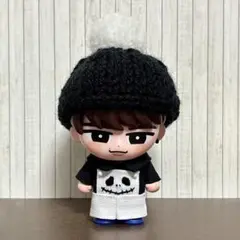 すのチルソフビ用お洋服　ニット帽黒