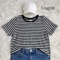 Ungrid アングリッド　ボーダー　Tシャツ グレー×ホワイトのサムネイル