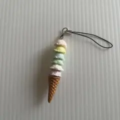 アイスクリーム　ハンドメイド　ストラップ