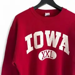 90s ヴィンテージ メキシコ製RUSSELL IOWA スウェット 赤 M4
