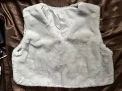 グレー フェイクファー ベスト Free size