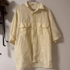 70s スポーツキャスター 8 シャツ デカ襟 長袖 XL 黄 ナイロン - メルカリ