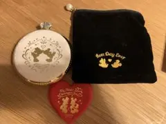 ミッキー&ミニー印鑑ケース ハート型スタンプ台とポーチセット
