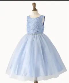 ウエストビジューのレースドレス130cm