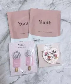 新品未使用　ユンス　ミラー付きチャーム　前髪クリップ　美白シートマスク