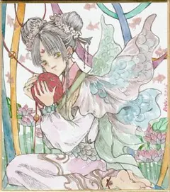 吉祥日本画「吉祥童子　白蓮華境」幸福の童子さま【時空画廊謹製】 吉祥日本画「吉祥童子 白蓮華境」幸福の童子さま - メルカリ