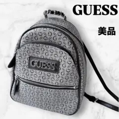 【極美品】GUESS ゲス リュック 総柄　ロゴ　モノグラム　グレー　黒　Y2Kのサムネイル