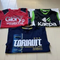 150.160 トレーニング　ノースリーブシャツ　赤黒紺　3枚セット　まとめ売り