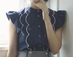 【最終値下げ】REDYAZEL スカラップ配色刺繍 ブラウス