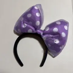 ミニーマウス 紫色 水玉 カチューシャ